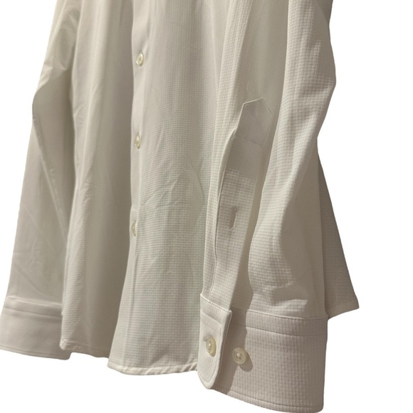 Hugo Boss Sharp-Fit Shirt In Textured Performance-Stretch Jersey White Large - Picture 8 of 11